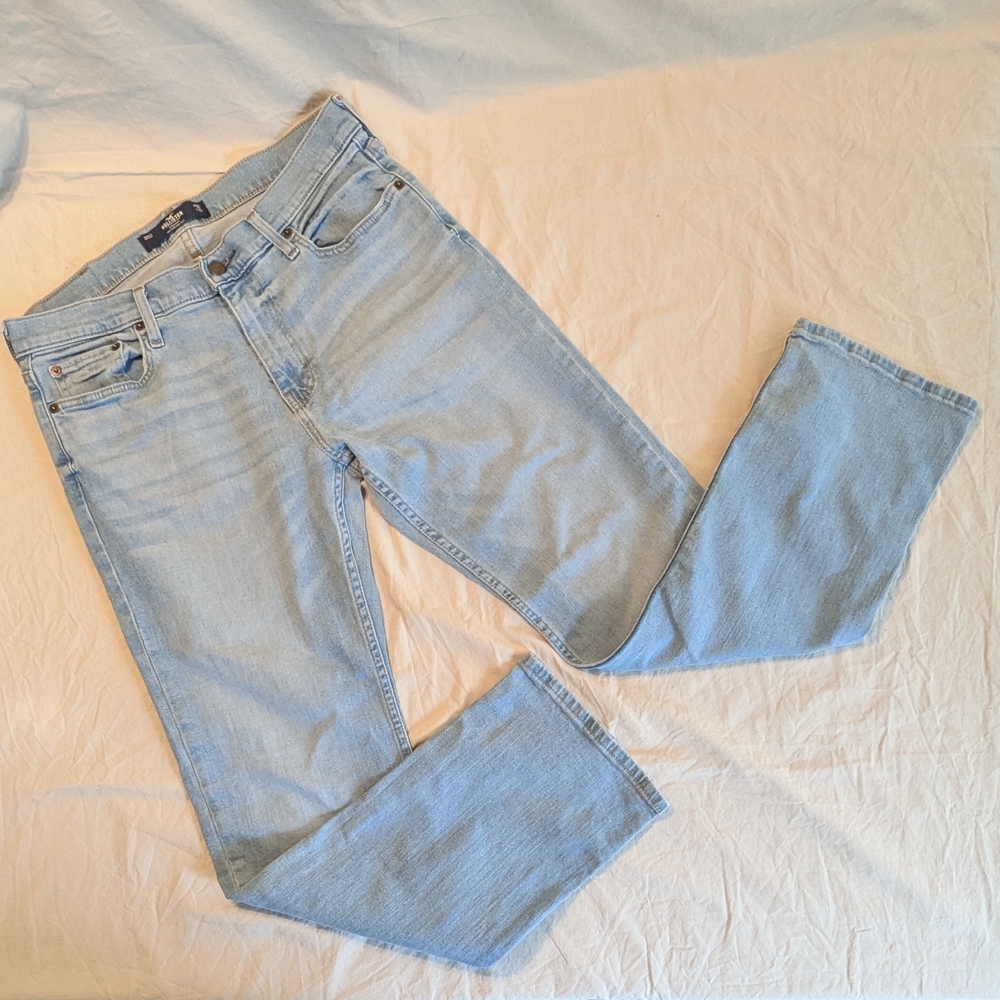 Hollister Straight Leg Epic Flex Light Blue Denim Jeans